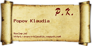 Popov Klaudia névjegykártya