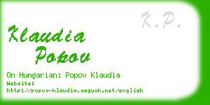 klaudia popov business card